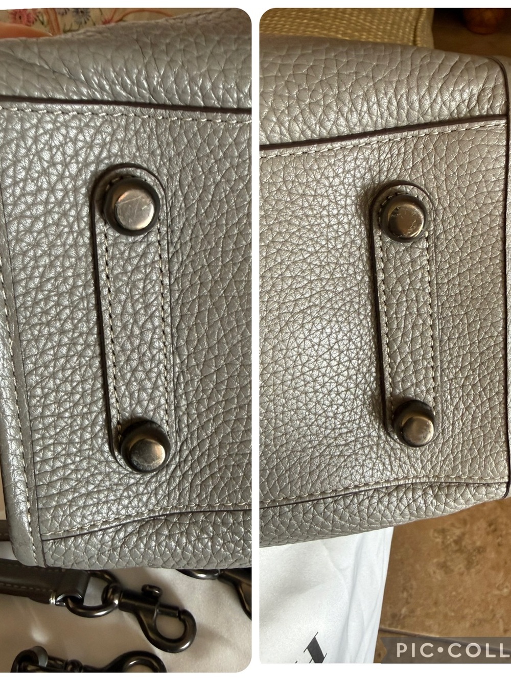 Coach 2nd Generation 1941 Rogue 31 Handbag Heather Grey/Oxblood Suede EXCELLENT - Picture 16 of 16